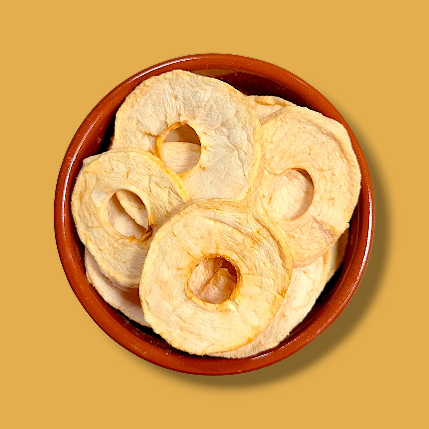 Getrocknete Apfelringe ohne Schale