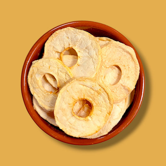 Getrocknete Apfelringe ohne Schale